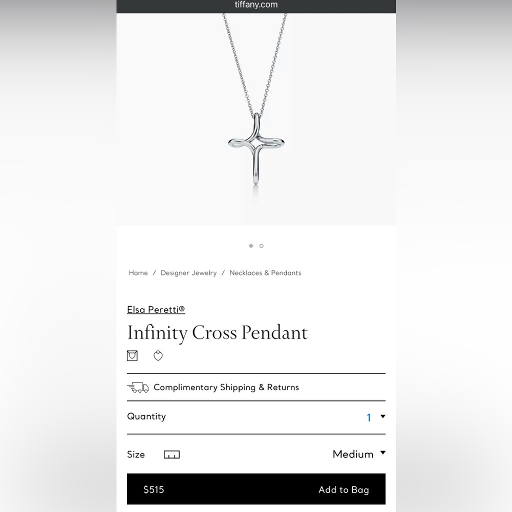 Authentic Tiffany & Co. Elsa Peretti Silver Infinity Necklace - Picture 13 of 15
